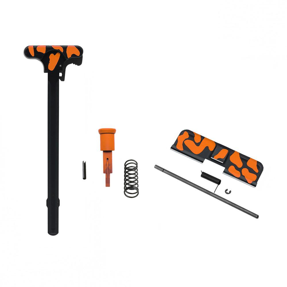  Tiger Rock Inc. ACD-ORG-CAM 223/5.56 Rifle Charging Handle Forward Assist and Ejection Cover Door - CERAKOTE CAMO ORG 