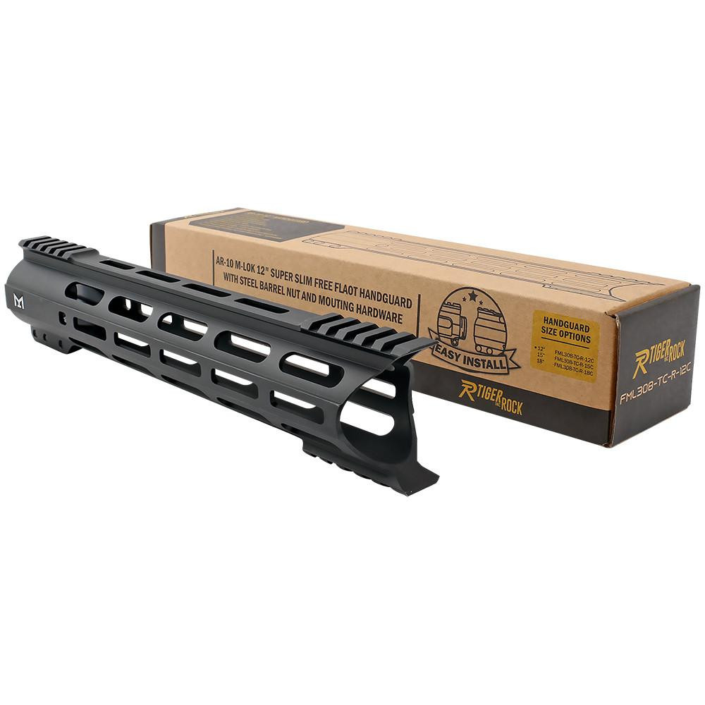 Tiger Rock Inc FML308-TC-R-12C# Tiger Rock Inc. FML308-TC-R-12C# AR-10/LR-308 M-Lok 12" Super Slim Free Float Handguard FML308-TC-R-12C#