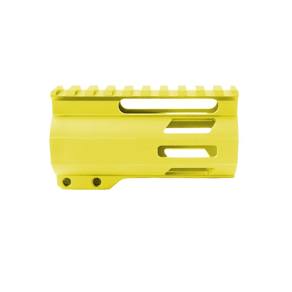Tiger Rock Inc FML-4-LEM Tiger Rock Inc. FML-4-LEM CERAKOTE LEMON ZEST| AR-15 4" M-Lok Super Slim Free Float Handguard W/ 2" & 3" M-Lok Rail Sections FML-4-LEM