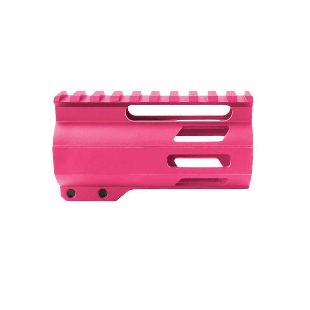  Tiger Rock Inc. FML-4-PNK CERAKOTE PINK| AR-15 4" M-Lok Super Slim Free Float Handguard W/ 2" & 3" M-Lok Rail Sections 