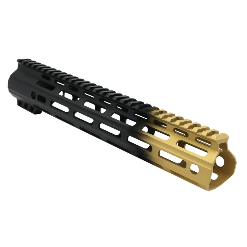Tiger Rock Inc FMLUS-12D-GLD-GRADIENT Tiger Rock Inc. FMLUS-12D-GLD-GRADIENT CERAKOTE GRADIENT| AR-15 ANGLE CUT CLAMP ON M-LOK HANDGUARD-BASE BLACK- GRADIENT- GOLD -MADE IN U.S.A- 12 INCH FMLUS-12D-GLD-GRADIENT
