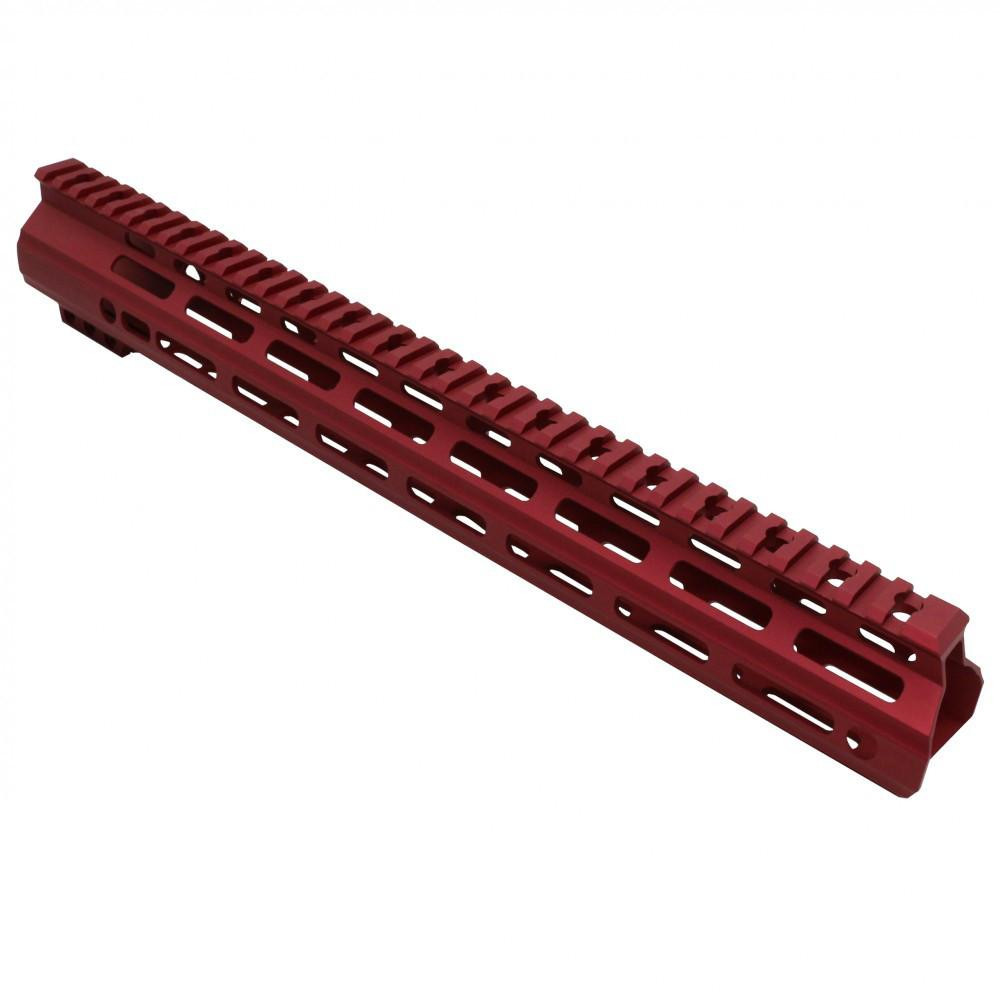  Tiger Rock Inc. FMLUS-15D-RD 223/5.56 Rifle 15" M-Lok Super Slim Light Free Float Handguard w/ D Cut -RED (MADE IN USA) 