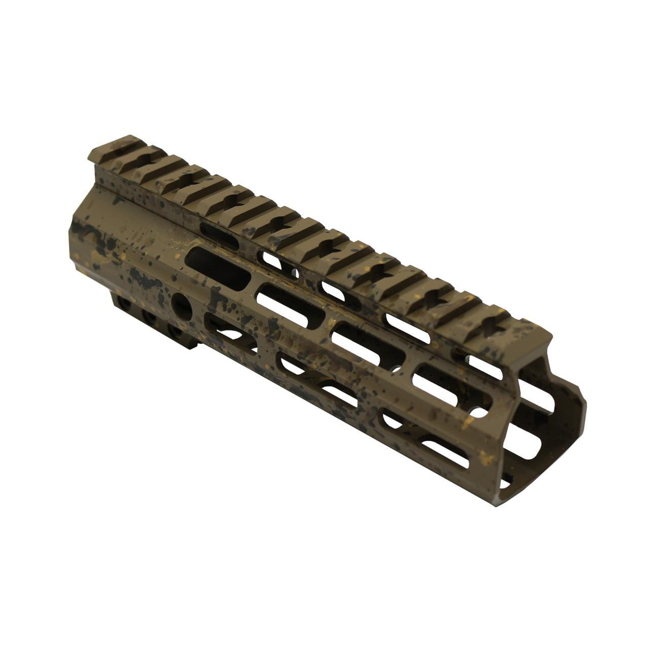Tiger Rock Inc FMLUS-7D-FDE-SPLATTER Tiger Rock Inc. FMLUS-7D-FDE-SPLATTER CERAKOTE SPLATTER| AR-15 ANGLE CUT CLAMP ON M-LOK HANDGUARD-BASE FDE- PATTERN-BBR-ODG-GOLD- MADE IN U.S.A- 7 Inch FMLUS-7D-FDE-SPLATTER