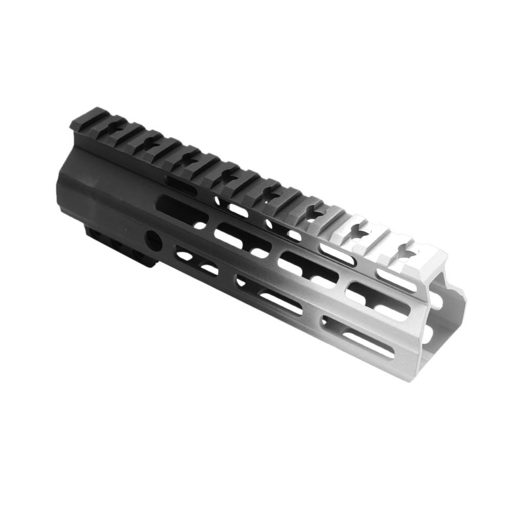  Tiger Rock Inc. FMLUS-7D-WHI-GRADIENT CERAKOTE GRADIENT| AR-15 ANGLE CUT CLAMP ON M-LOK 7 INCH HANDGUARD- BLACK BASE- GRADIENT- BRIGHT WHITE -MADE IN U.S.A 