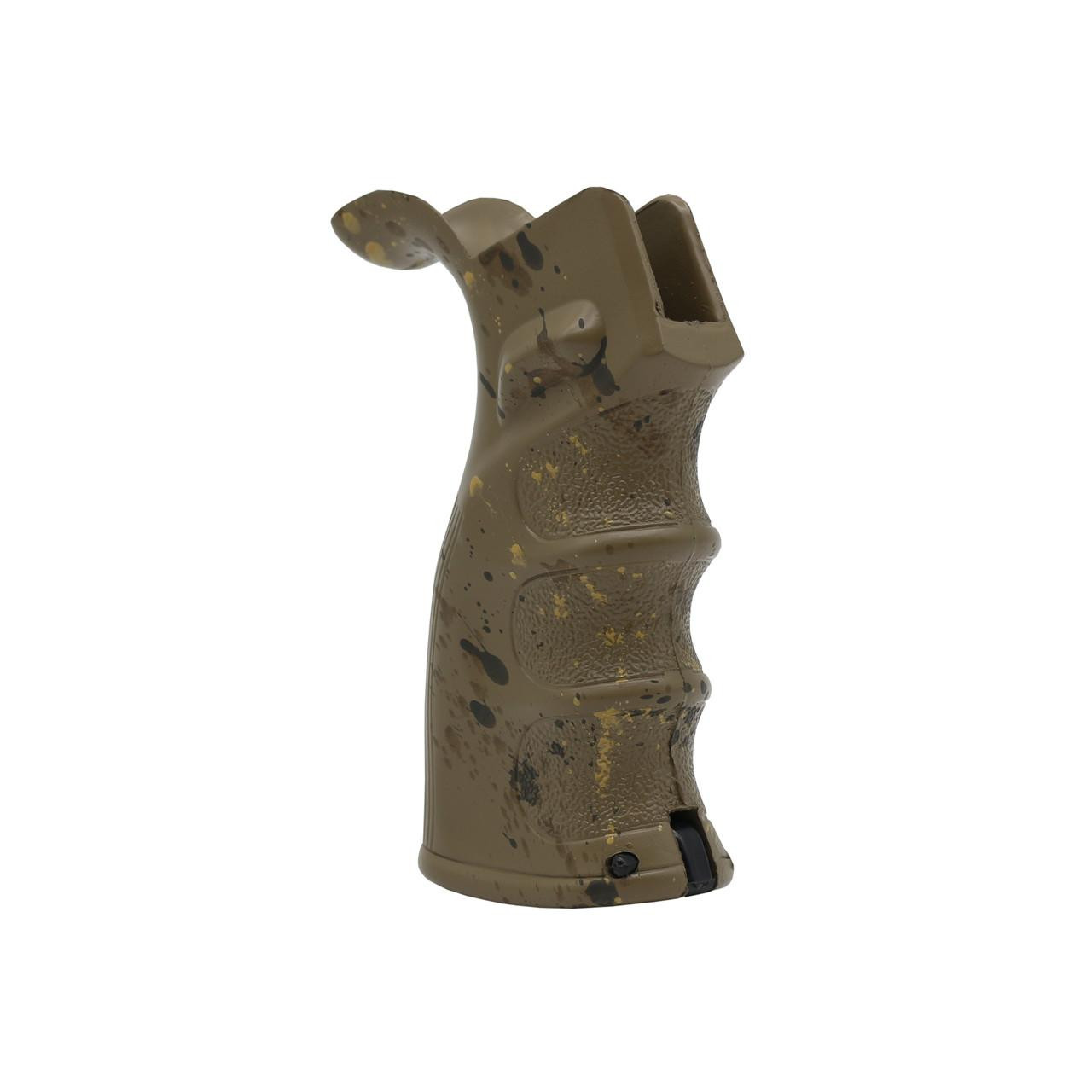  Tiger Rock Inc. HG003S-FDE-SPLATTER Cerakote Splatter| AR Polymer Pistol Grip - Base Flat Dark Earth- Pattern- Burnt Bronze- OD Green- Gold 