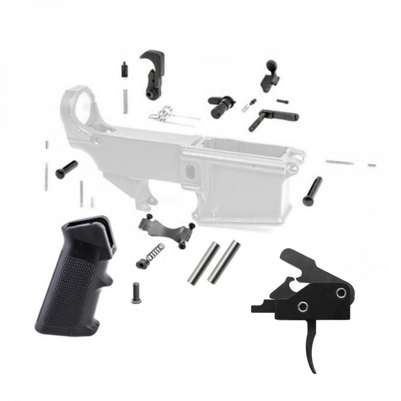  Tiger Rock Inc. LPK308-DROPIN 308 Lower Parts Kit w/ Standard Grip &  Drop-In Trigger System 