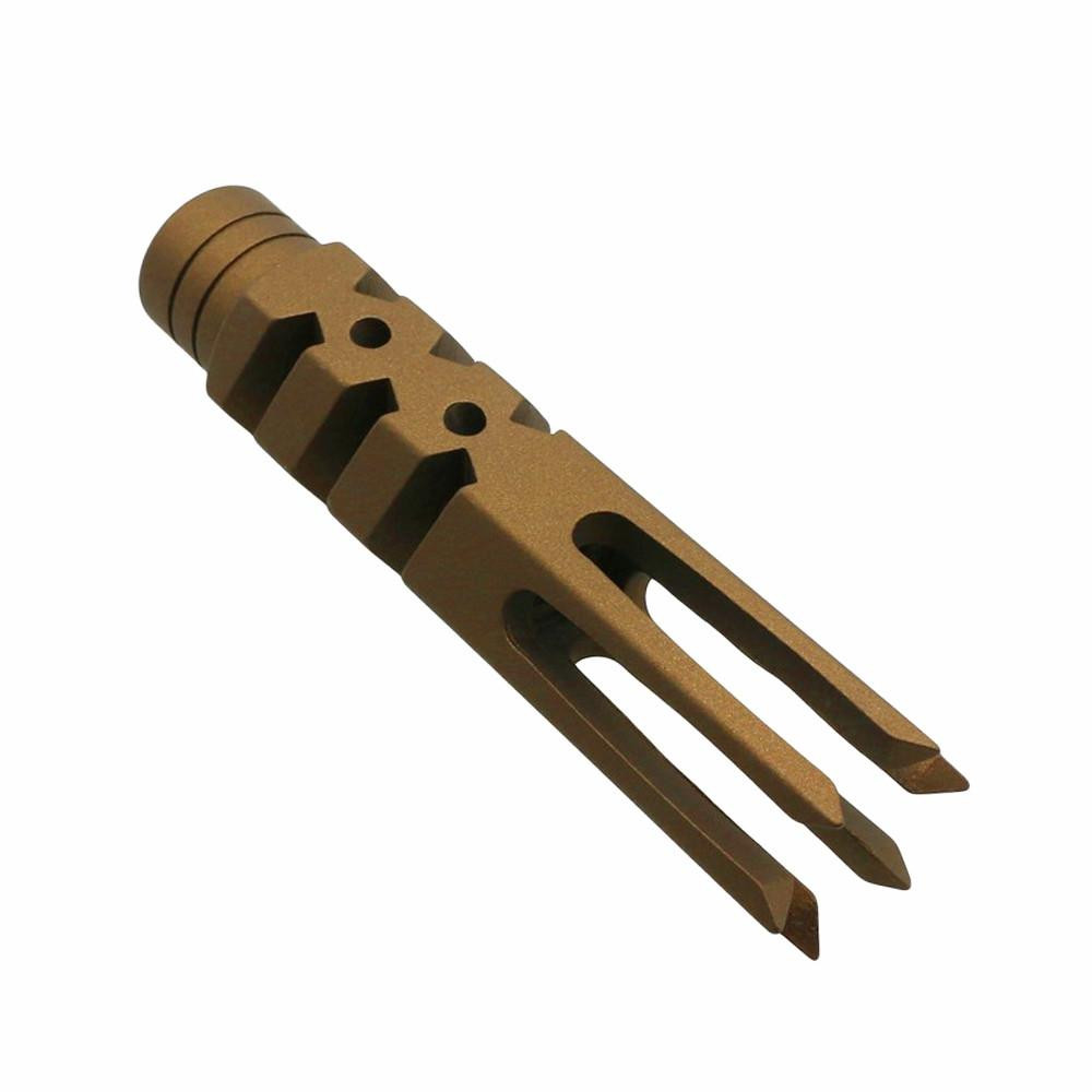 Tiger Rock Inc MBR25LONG-BBR+JN2 Tiger Rock Inc. MBR25LONG-BBR+JN2 AR-15/.223/5.56 Extended Length 4" Zombie Slayer Muzzle Brake - Cerakote Burnt Bronze MBR25LONG-BBR+JN2