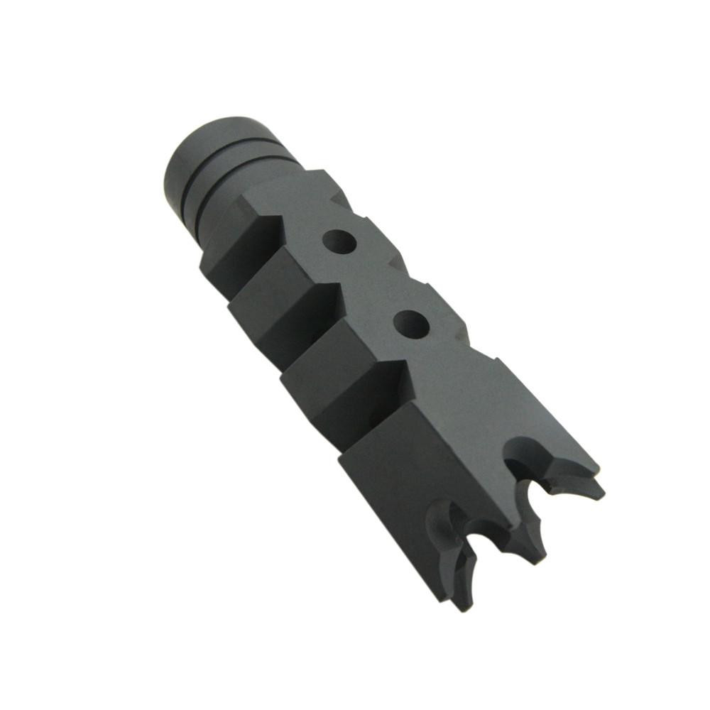 Tiger Rock Inc MBR25-SGY Tiger Rock Inc. MBR25-SGY AR-15/.223/5.56 Shark Muzzle Brake 1/2x28 Pitch Thread - Cerakote Sniper Grey MBR25-SGY