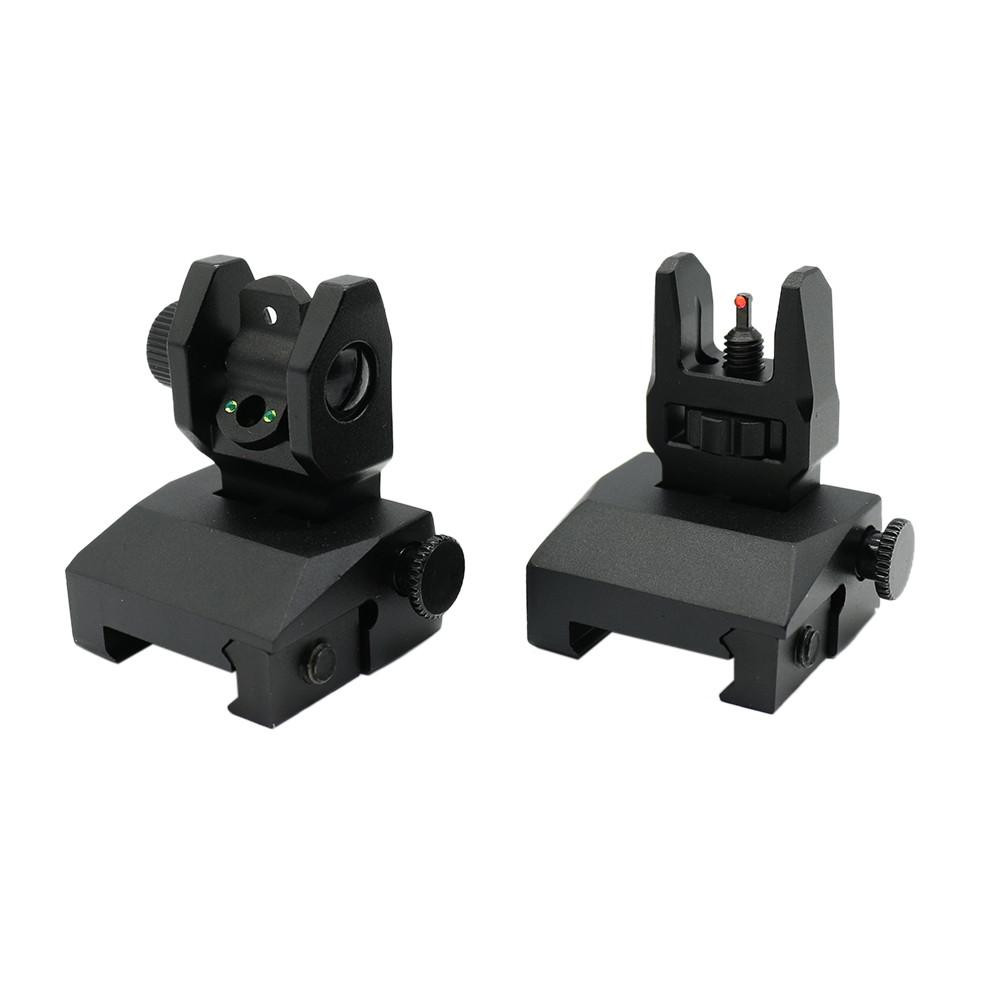 Tiger Rock Inc RS011RC Tiger Rock Inc. RS011RC AR- Fiber Optics- Flip Up Front & Rear Sights with Red and Green Dots RS011RC