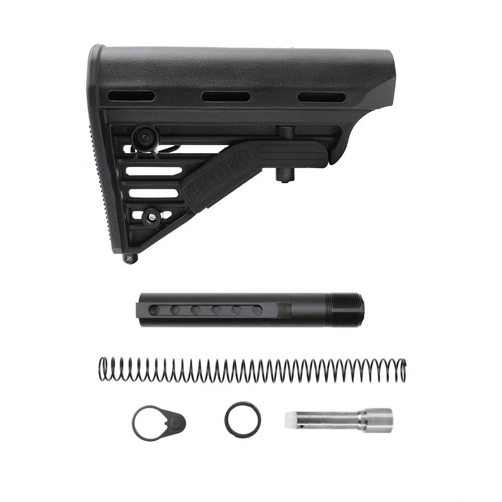 Tiger Rock Inc ST002MBH+ST009M Tiger Rock Inc. ST002MBH+ST009M AR-9mm Blackhawk Knoxx 6-Position Collapsible Stock Kit w/ 7 Ounce Stainless Buffer ST002MBH+ST009M