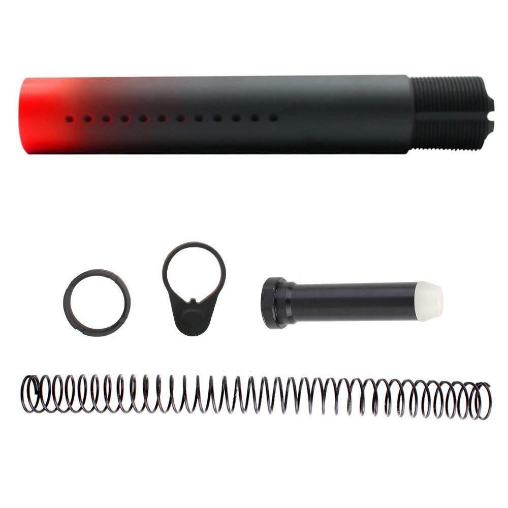  Tiger Rock Inc. ST007P(T-K-RED-GRADIENT)-NO-T-OS CERAKOTE GRADIENT RED| AR-15 .223/5.56 Complete Dimpled Pistol Buffer Tube Kit- NO FOAM- BLACK AND RED 