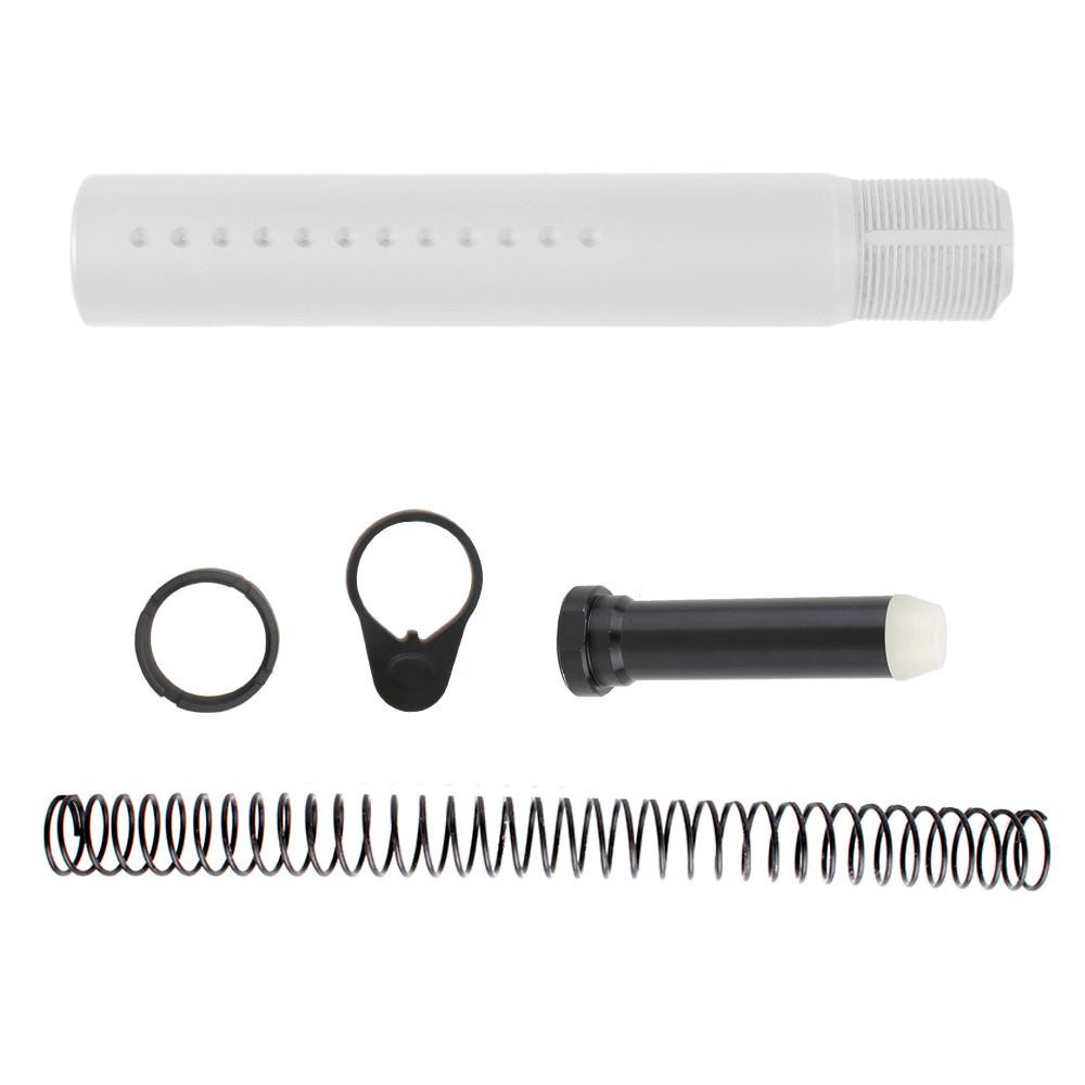 Tiger Rock Inc ST007P(T-K-WHI)-NO-T-OS Tiger Rock Inc. ST007P(T-K-WHI)-NO-T-OS AR-15 .223/5.56 Complete Dimpled Pistol Buffer Tube Kit- NO FOAM- Cerakote Bright White ST007P(T-K-WHI)-NO-T-OS