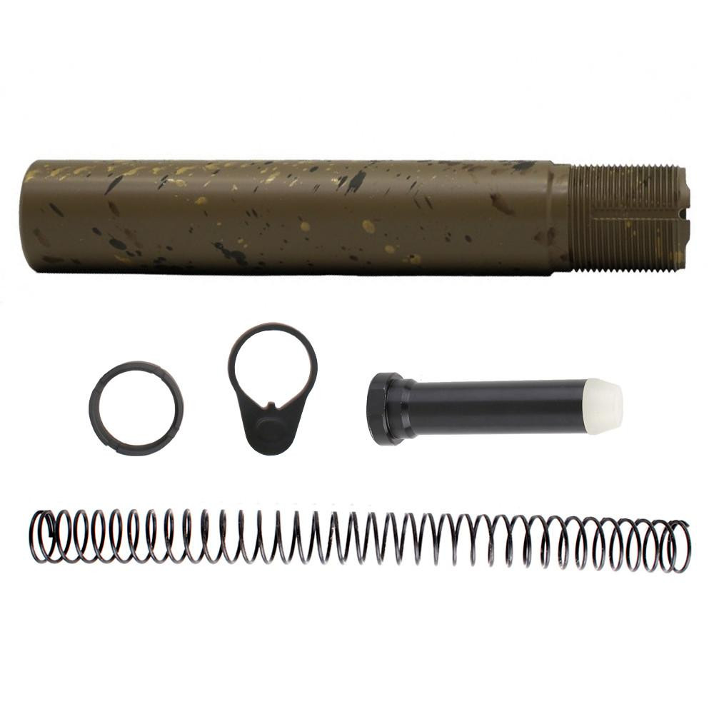 Tiger Rock Inc ST007P-FDE-SPLATTER-NO-T-OS Tiger Rock Inc. ST007P-FDE-SPLATTER-NO-T-OS CERAKOTE FDE SPLATTER | AR-15 .223/5.56 Complete Pistol Buffer Tube Kit - No Foam ST007P-FDE-SPLATTER-NO-T-OS