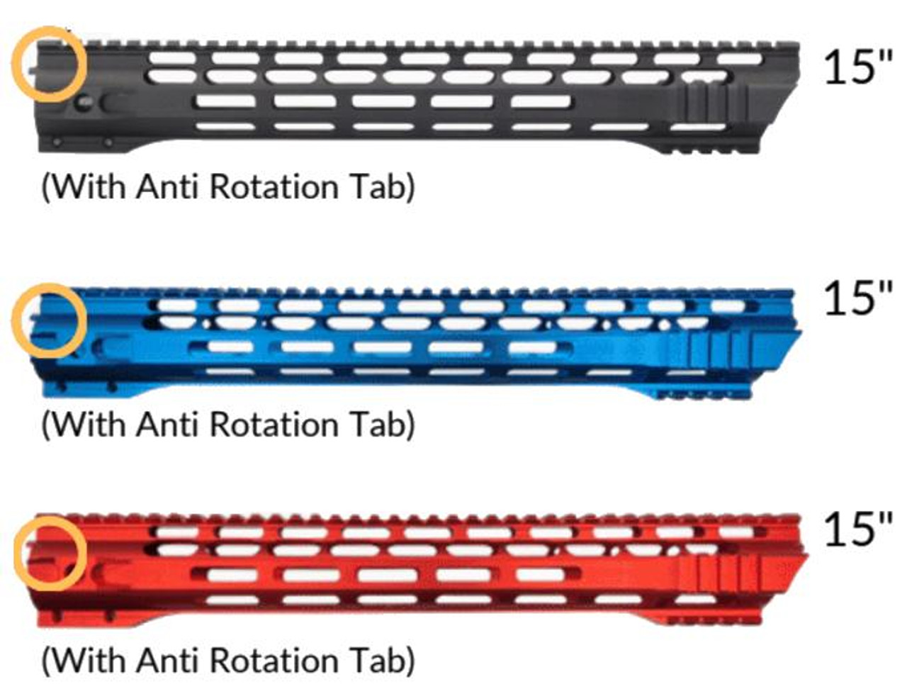  JE Machine Tech 15" M-Lok Free Float Slant Cut Quad Rail Handguard (G Style) Choice of 3 Colors 
