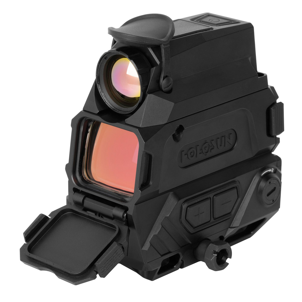 Holosun Technologies Holosun DRS-TH Thermal Reflex Sight, advanced red dot and thermal fusion technology for precision targeting, black tactical scope with lens cover and control buttons.