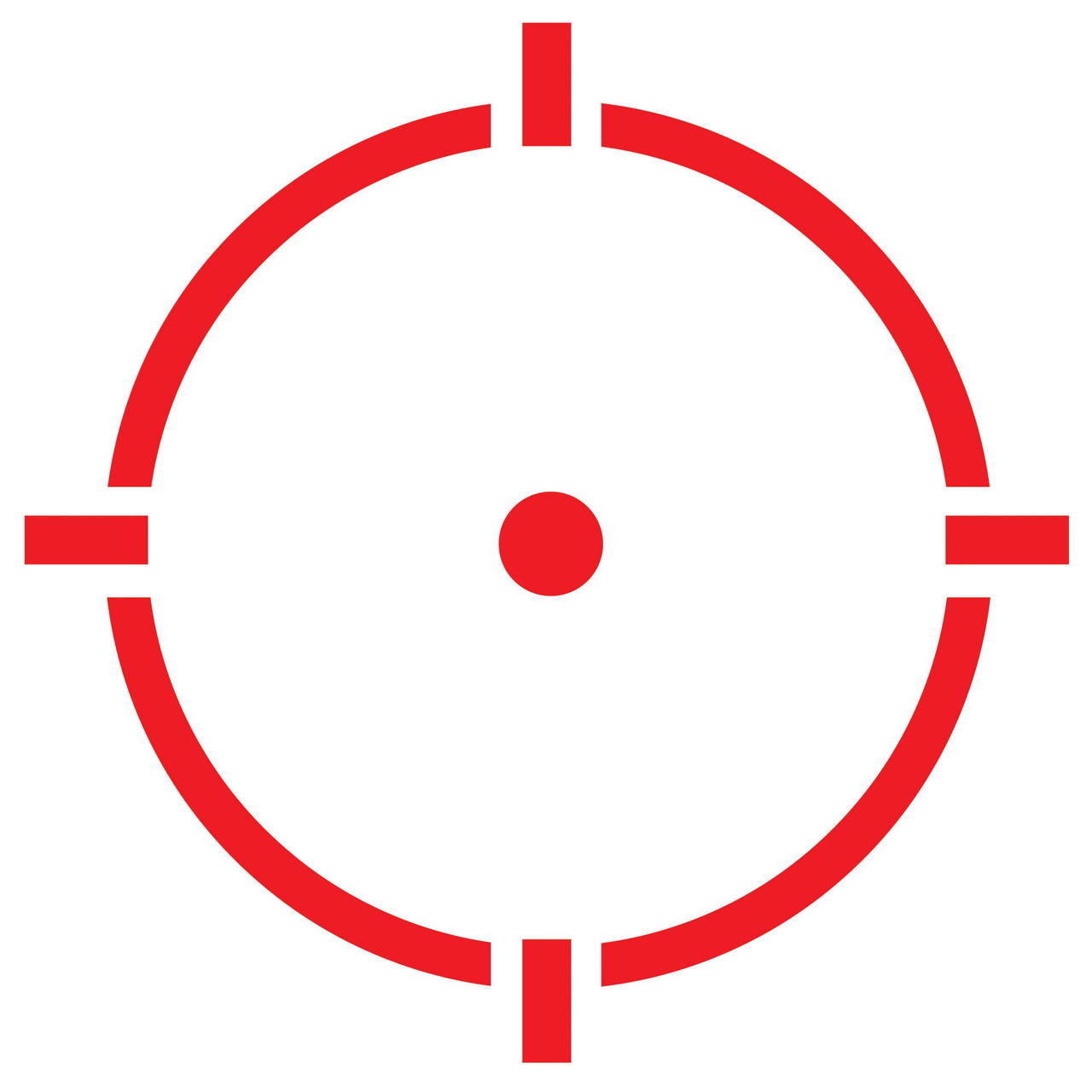 Holosun Technologies Holosun HE515CT-RD Elite TI 20MM MRS Red Solar Sight - Durable Precision Optic for Any Shooting Scenario, image of a red reticle targeting sight with concentric circles and crosshairs for precise aiming.