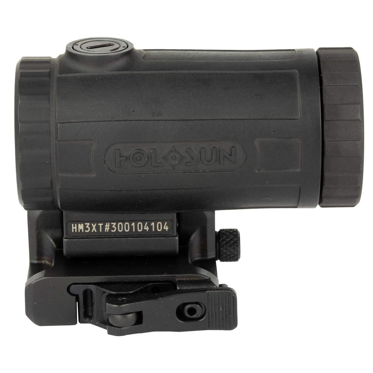 Holosun Technologies Holosun HM3XT ELITE TI 3X Magnifier - Tactical Flip & QD Optics for Enhanced Target Precision, black magnifier with compact design and adjustable mount.