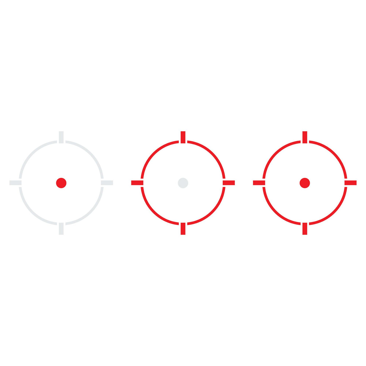 Holosun Technologies Holosun RONIN 507 COMP Red Dot Sight - Multi-Reticle Precision Shooting Scope, displaying various reticle options in red and white for ultimate accuracy.