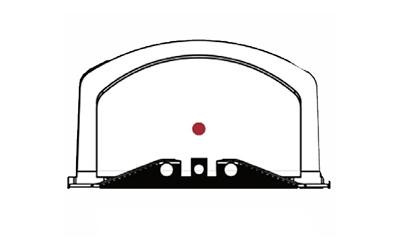 Sig Sauer Romeo2 Reflex Sight - SOR21300 3 MOA Red Dot, image showing the outline drawing of the sight with a red dot in the center.