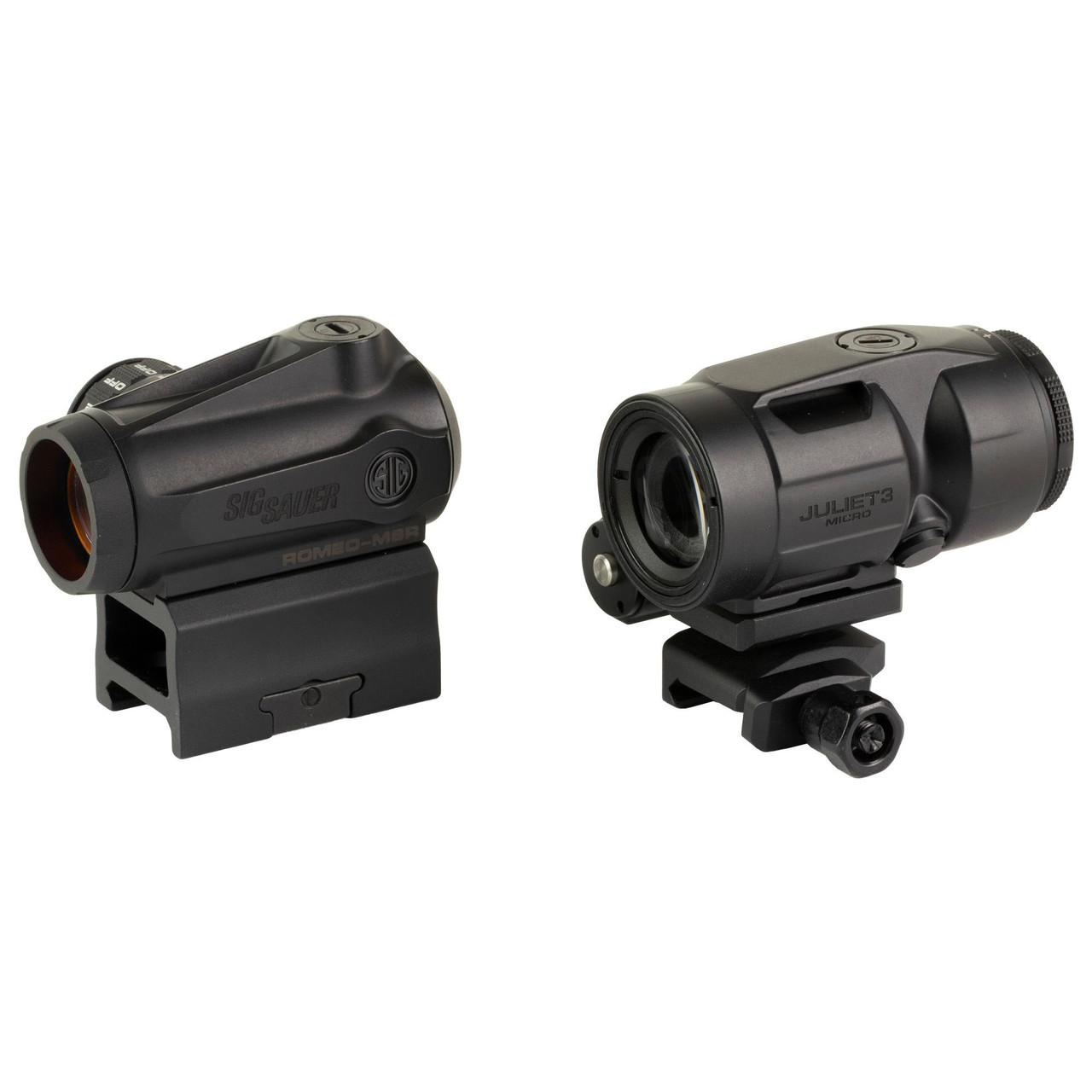 Sig Sauer SORJMSR101 ROMEO-MSR GEN II Red Dot Sight with J3 Magnifier, durable and versatile optics for enhanced aiming accuracy.