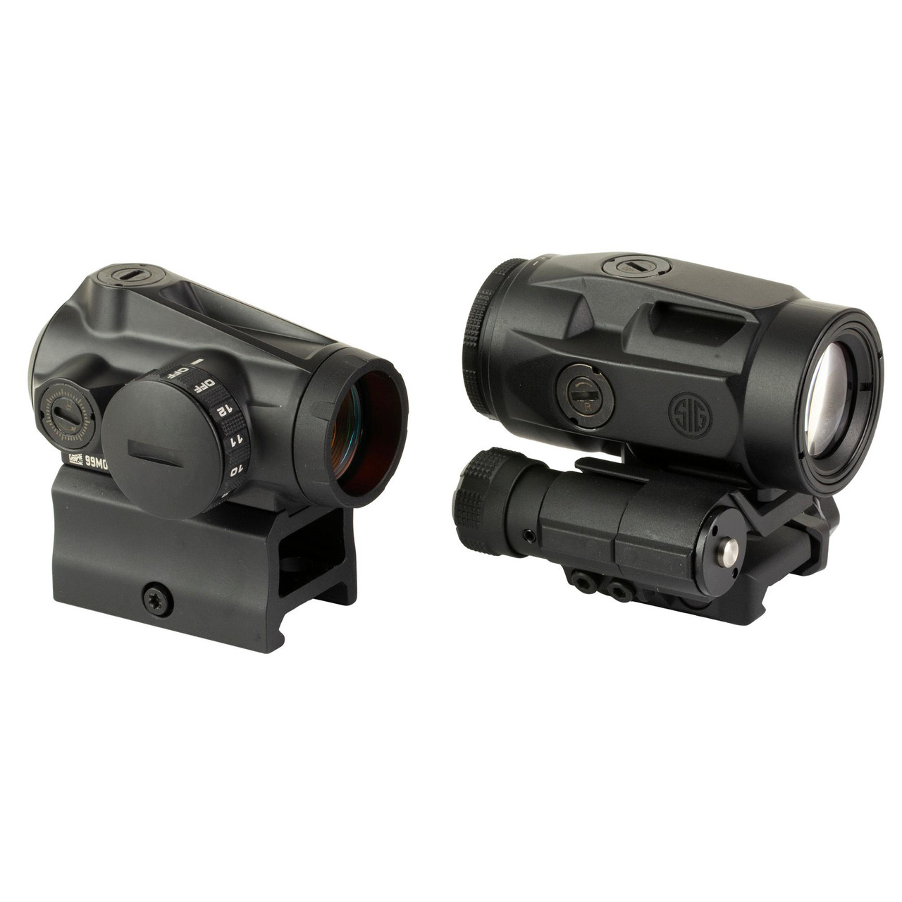 Sig Sauer SORJMSR101 ROMEO-MSR GEN II Red Dot Sight with J3 Magnifier, durable and versatile optics designed for precision shooting.