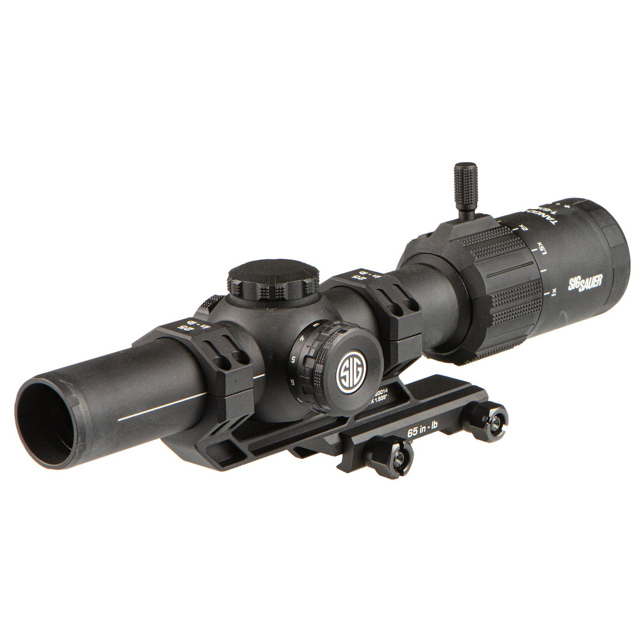 Sig Sauer TANGO MSR 1-6X24 SFP Scope, FL-6 HELLFIRE Reticle, Matte Black, tactical rifle scope with adjustable magnification and mount for precision shooting.