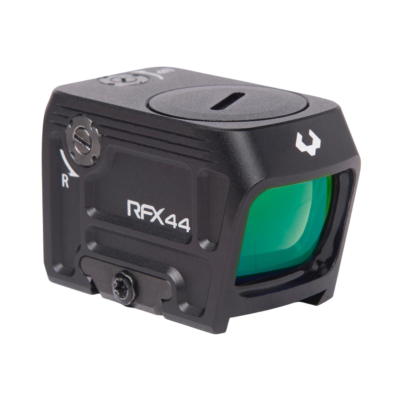 Viridian Weapon Technologies - 981-0107 - Viridian Rfx44 Compact Green Dot RMR, compact red dot sight with green illumination and durable black housing.