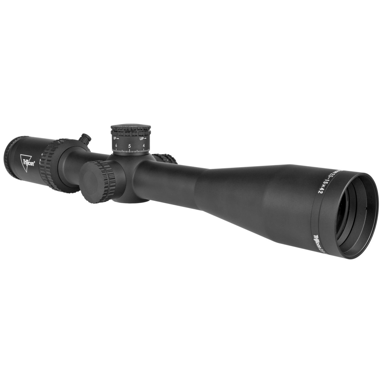 Trijicon Credo 2.5-15x42 SFP MRAD RD, a high-performance rifle scope with a long-range magnification and illumination for precise targeting.