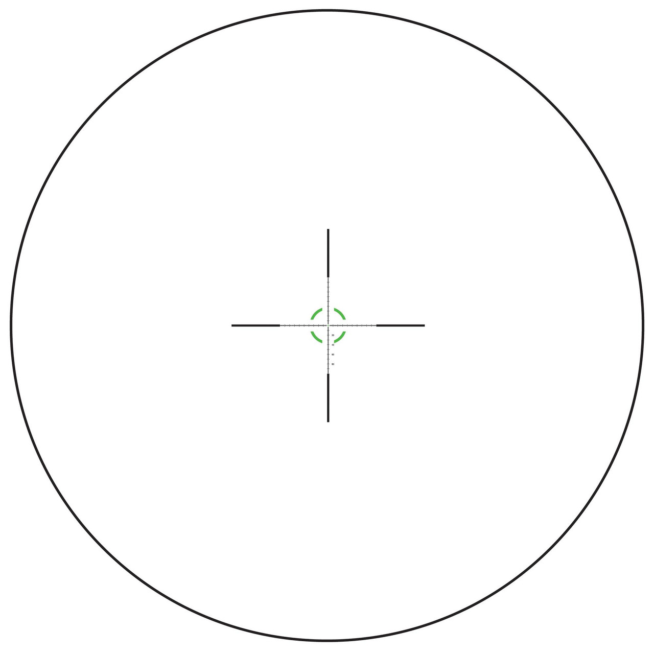 Trijicon Credo Hx 1-6x24 Ffp Moa Grn, a professional rifle scope with illuminated green MOA reticle on a white background, optimized for tactical and hunting use.