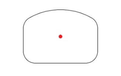 Trijicon - RCR1-C-3300001 - Trijicon Rcr Adj Led 3.25 Moa Blk, product image showing a compact gun sight with a red illuminated reticle in the center.