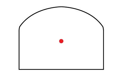 Trijicon - RM06-C-700696 - Trijicon Rmr Type 2 Adj 3.25 Moa Fde, product image showing a close-up of the orange dot reticle on a white background.