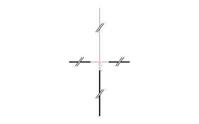 Trijicon - TA02 - Trijicon ACOG 4x32 LED .223 CH TA51 rifle scope, close-up view of the reticle with crosshair and red dot, designed for precision targeting.
