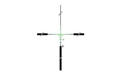 Trijicon - TA31-C-100552 - Trijicon Acog 4x32 223 Grn Xhr W/rmr, image showing the reticle of the riflescope with green crosshairs and measurement markings.