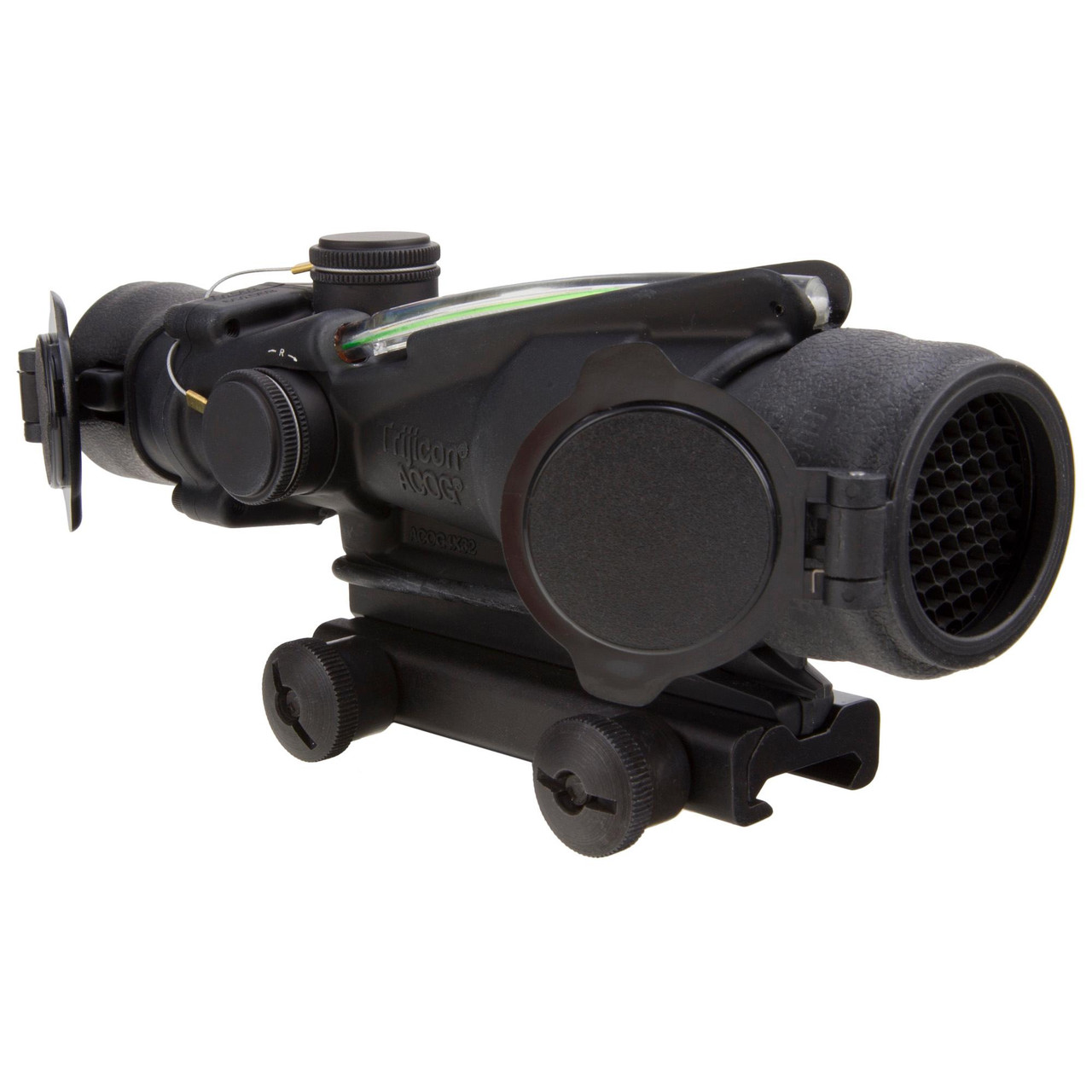 Trijicon - TA31RCO-M150CP-G - Trijicon Acog Rco 4x32 Green Chevron M150 tactical rifle scope with illuminated reticle and mounting system.