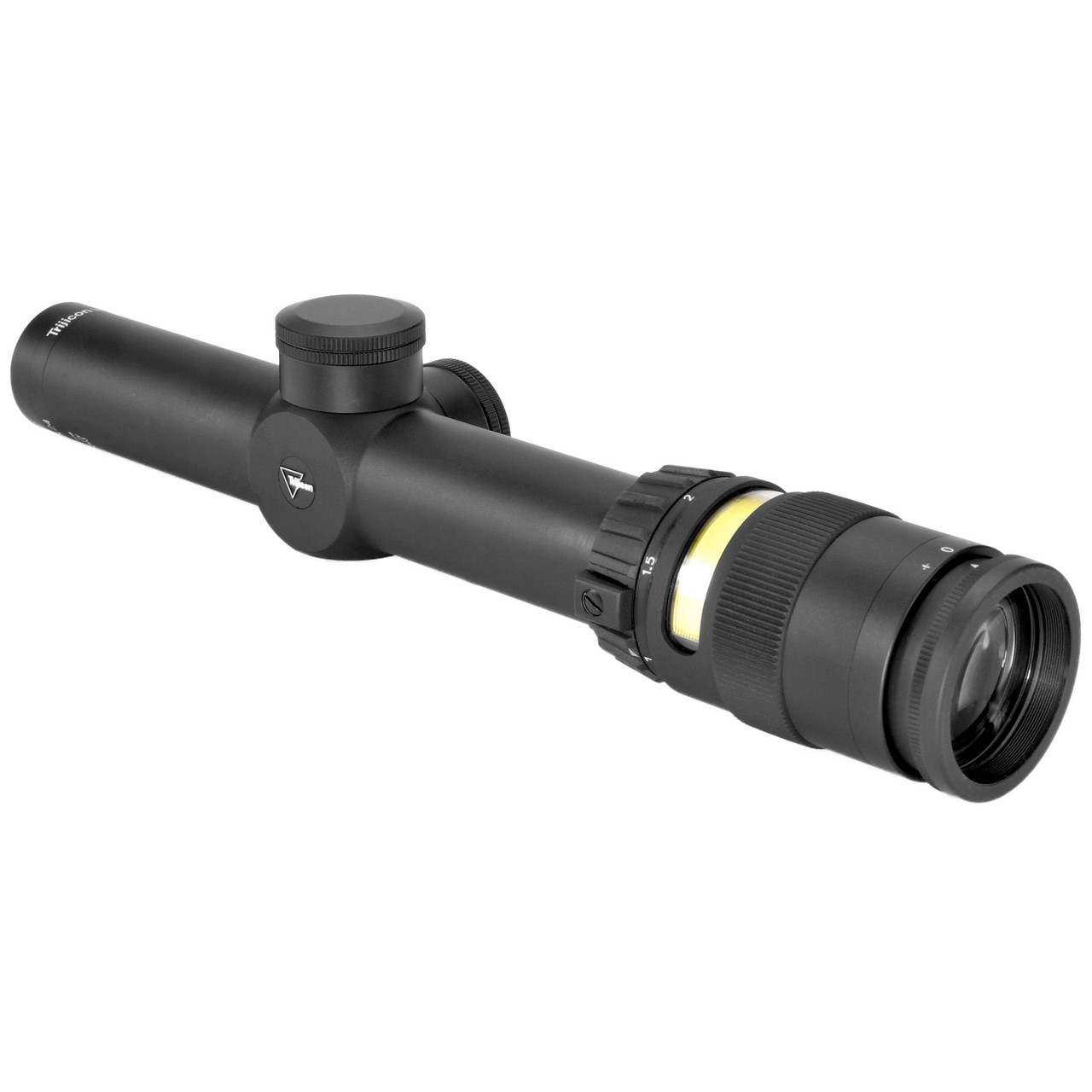 Trijicon - TR24-C-200071 - Trijicon Accupnt 1-4x24 Std Dplx Grn, rifle scope with matte black finish, magnification adjustment, and green duplex reticle.