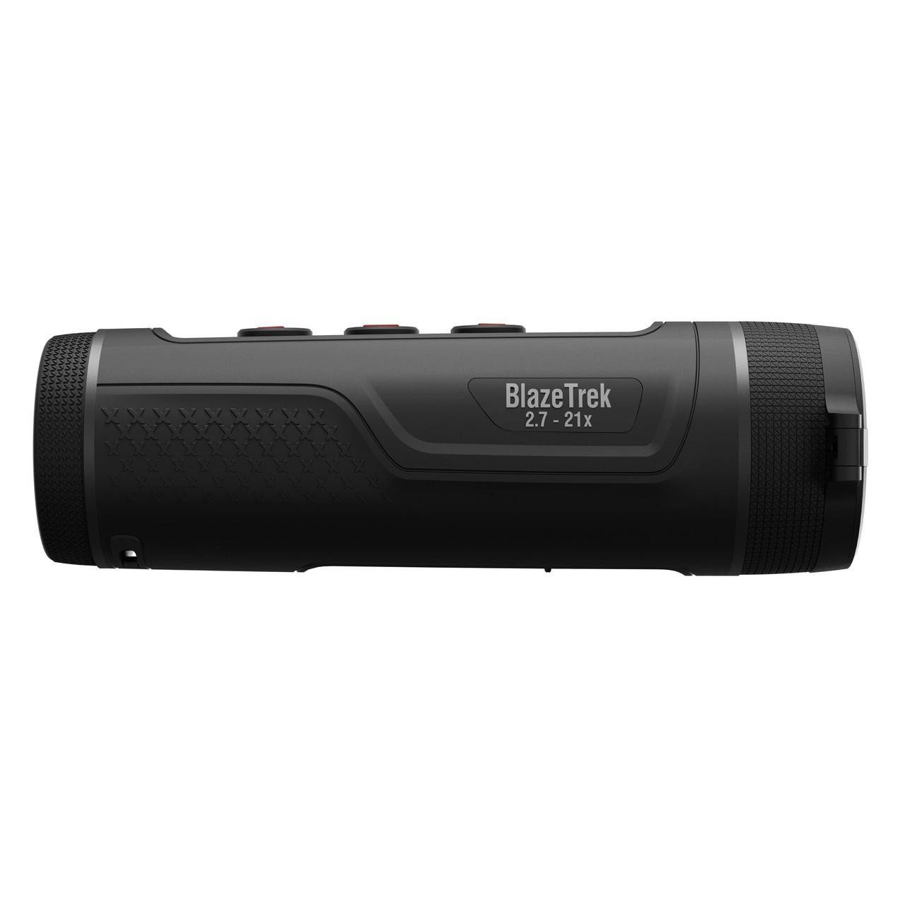 ATN Blaze Trek 325 Thermal Imaging Monocular - 25mm Lens, 2.7-21x Magnification, Night Vision Scope for Hunting & Wildlife Observation, black and gray, compact device with textured grip.
