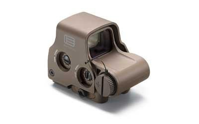 EOTECH EXPS3-2TAN Tactical Holographic Sight - Versatile Day and Night Vision Optic for Modern Rifles, tan-colored compact holographic sight with adjustable settings and a sturdy mount for firearms.