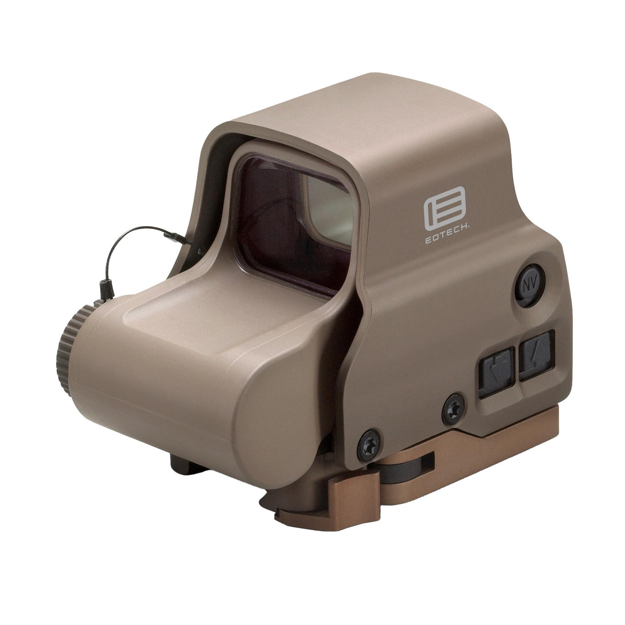 EOTECH EXPS3-2TAN Tactical Holographic Sight - Versatile Day and Night Vision Optic for Modern Rifles, tan-colored holographic sight with adjustable settings, mounts onto rifles for aiming in various lighting conditions.