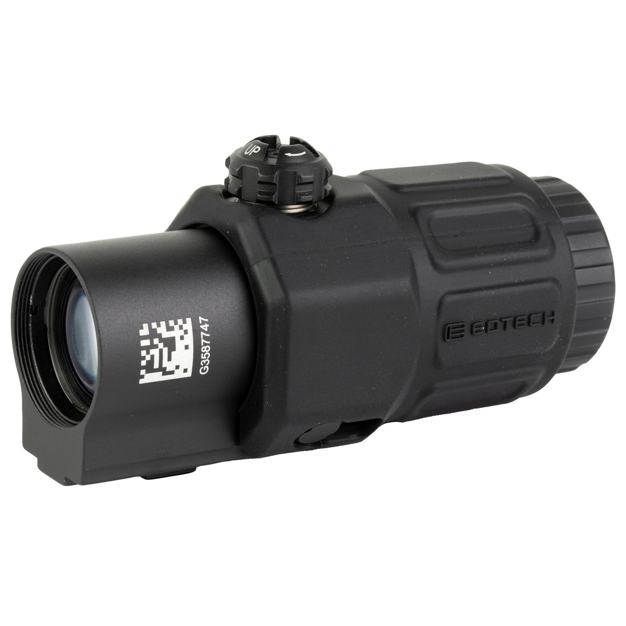 EOTECH G33.NM 3x Magnifier, compact tactical optic with tool-free adjustments designed for enhanced aiming performance.