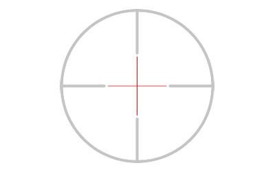 EOTECH VDX1-6SFDP1 Vudu X 1-6X Rifle Scope, image showing the scope's daylight bright reticle and 0.5 MOA adjustment inside the scope