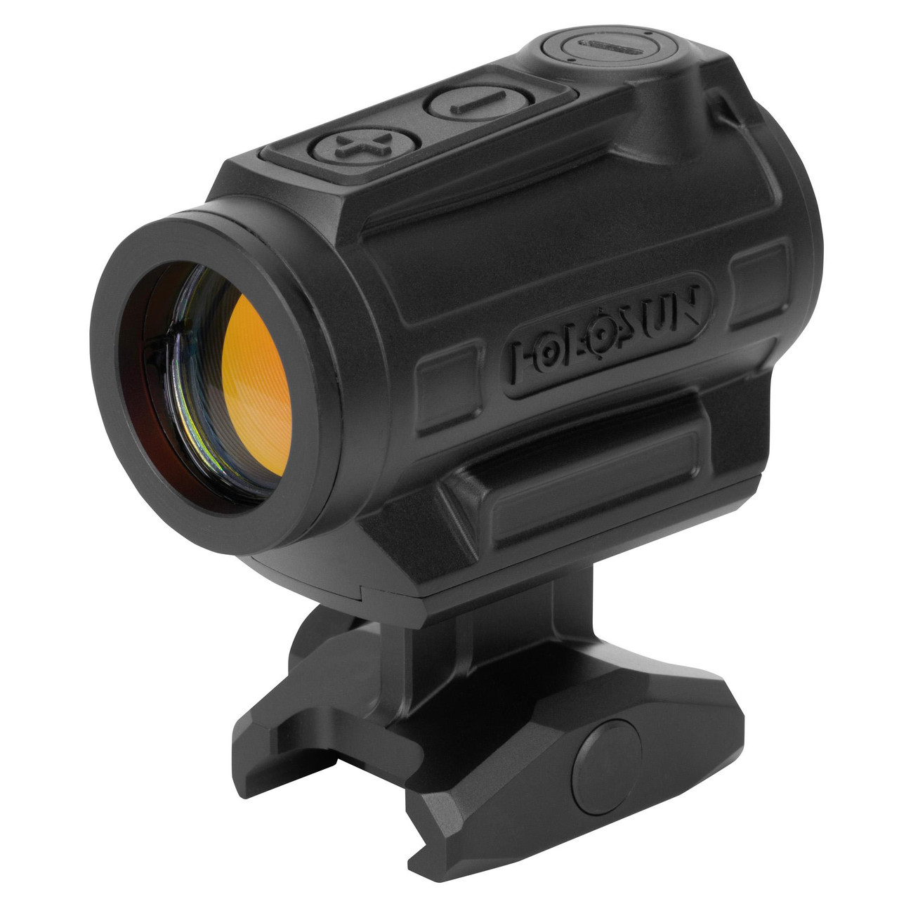 Holosun Technologies Holosun ARO-GD2 Enclosed 2MOA Gold Dot Sight - Tactical Optics for Precision Shooting with a black, compact, enclosed reflective sight with adjustable settings.