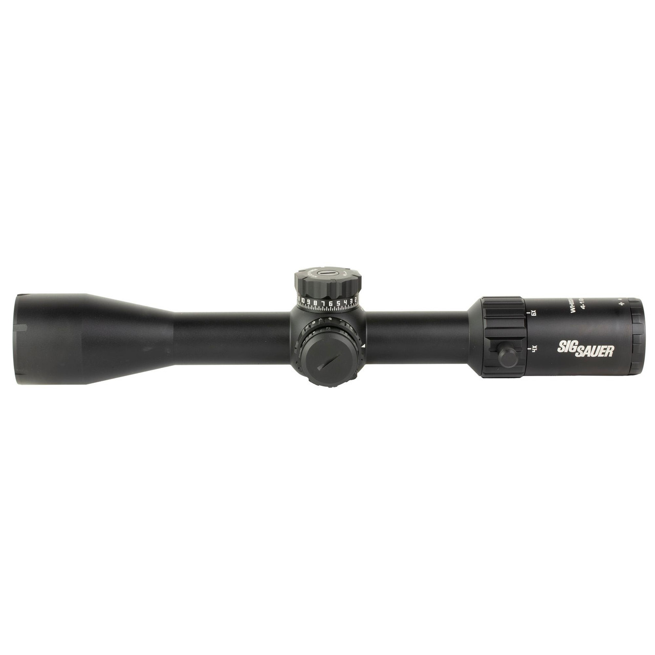 Sig Sauer WHISKEY4 SOW44002 Riflescope - 30mm Tube, First Focal Plane, Illuminated MOA Milling Reticle, black scope with adjustable turrets
