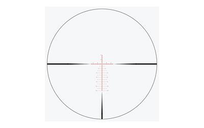 Riton Optics 3C624LFI23 3 Conquer 6-24x50 First Focal Plane Scope with R3 Zero Stop Turrets and Red Illumination, view through the scope showing the reticle in a detailed and clear manner.