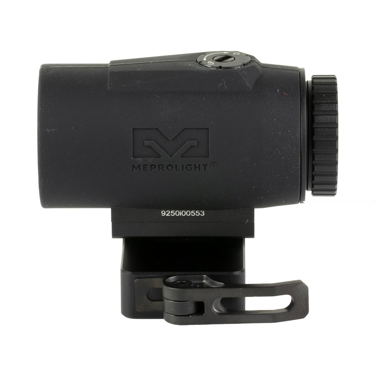 Meprolight MMX4 4x Magnifier, flip mount for red dot sights featuring ultra durable construction and high-transparency optics.