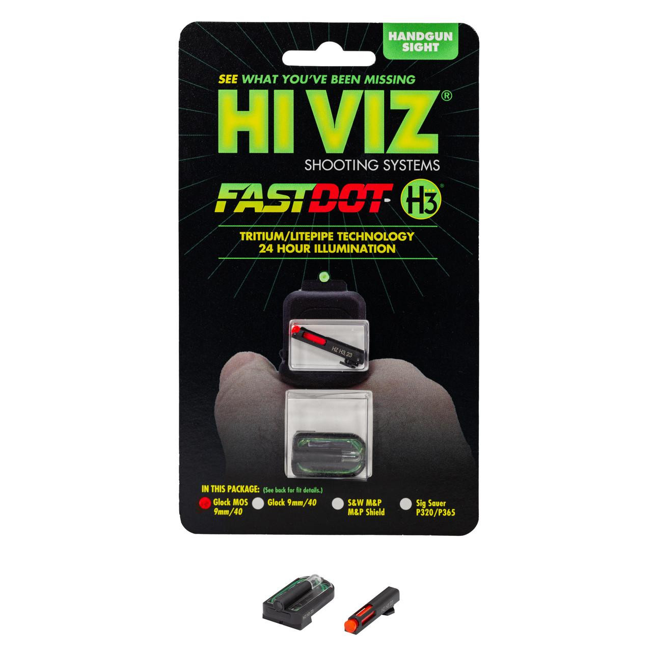 Hi-Viz GGLMFD21 Hi-Viz - GGLMFD21 - Hiviz Fastdot H3 For Glock Mos 9/40 NPGGLMFD21