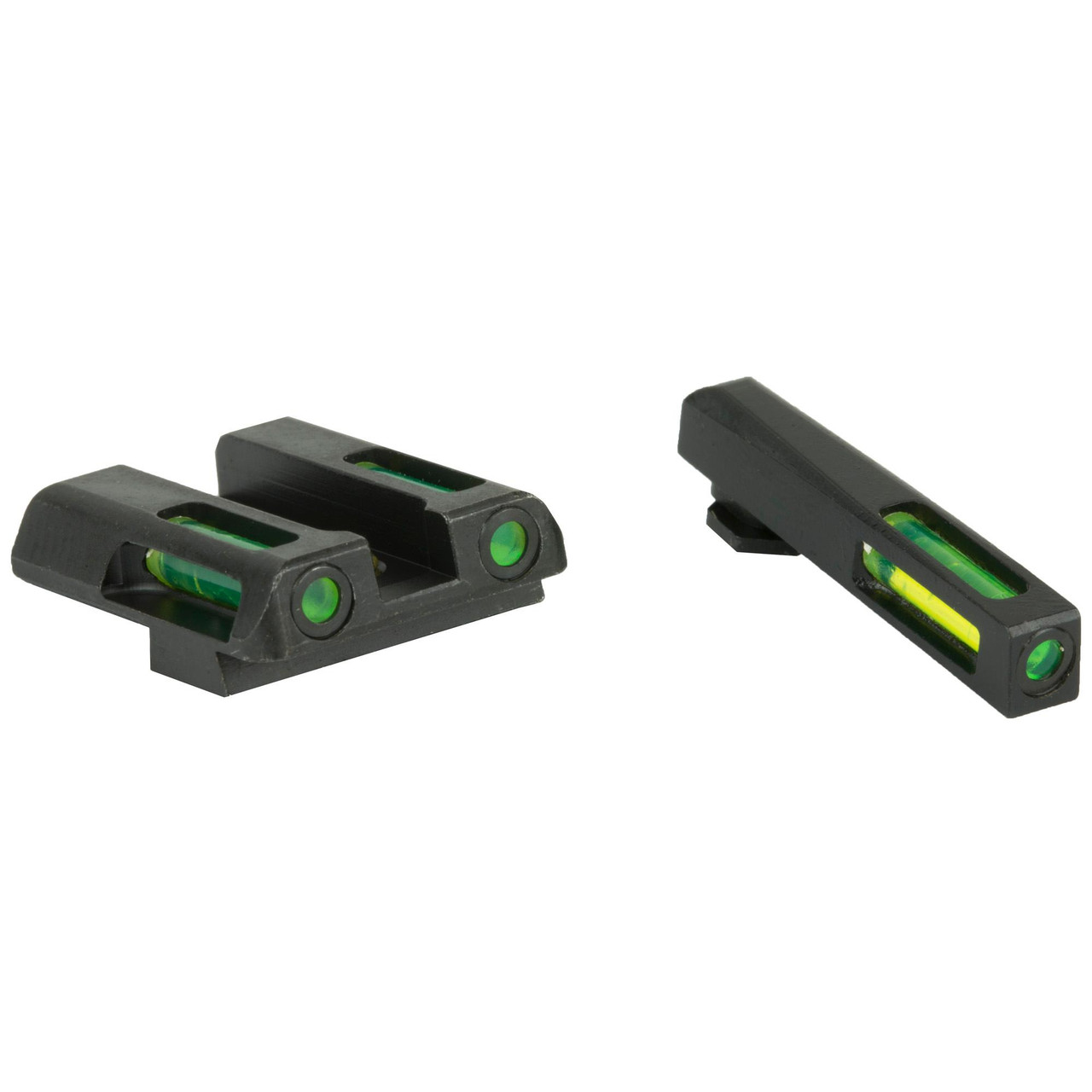 Hi-Viz GLN321 Tritium LiteWave H3 Night Sights for Glock 42/43, green front and rear sights for optimal day and night firearm targeting.