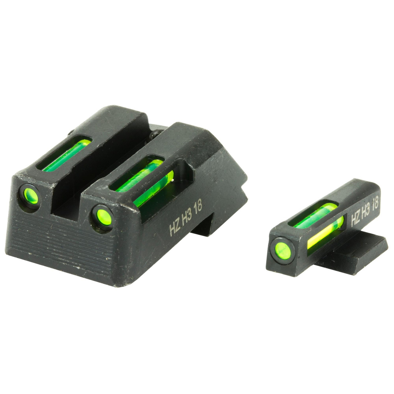 Hi-Viz KBN321 LiteWave H3 Tritium Sights for 1911 Models, day/night illumination with 12-year warranty, includes front and rear sights with green Tritium and luminescent accents.