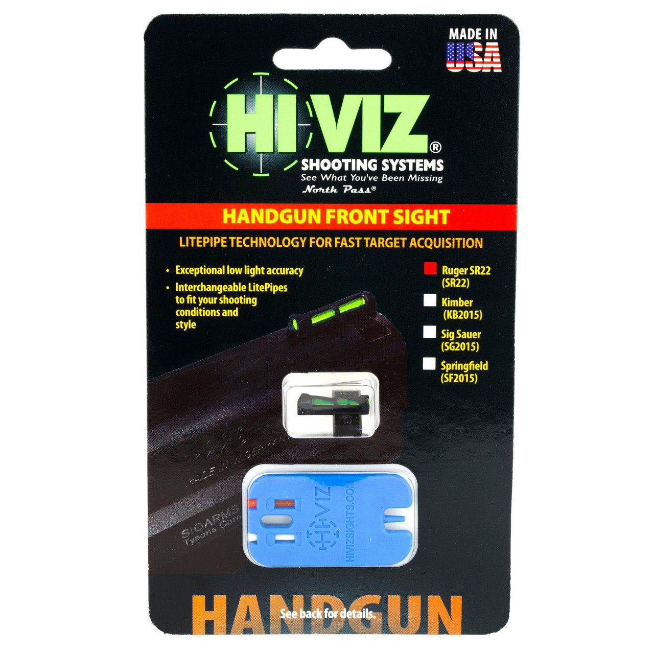 Hi-Viz SR22 Front Sight for Ruger SR22 Pistols
