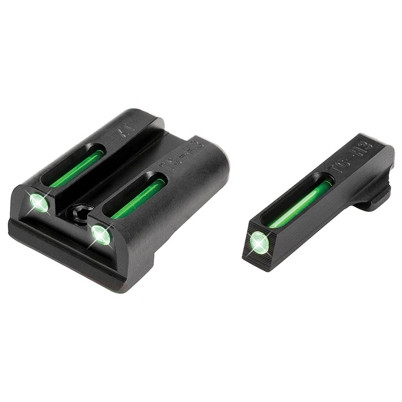 TRUGLO TG-TG131XT TFO Tritium Fiber-Optic Night Sights for Springfield XD, green front and rear sights with snag-resistant design for day and night shooting accuracy.