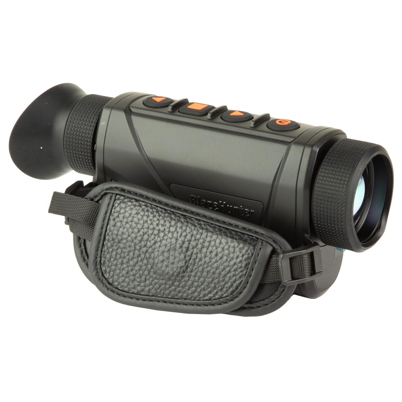 ATN BlazeHunter 4-32X Thermal Monocular with Laser Range Finder, compact night vision device with a textured grip, adjustable focus, and control buttons on top, designed for wildlife observation and navigation.